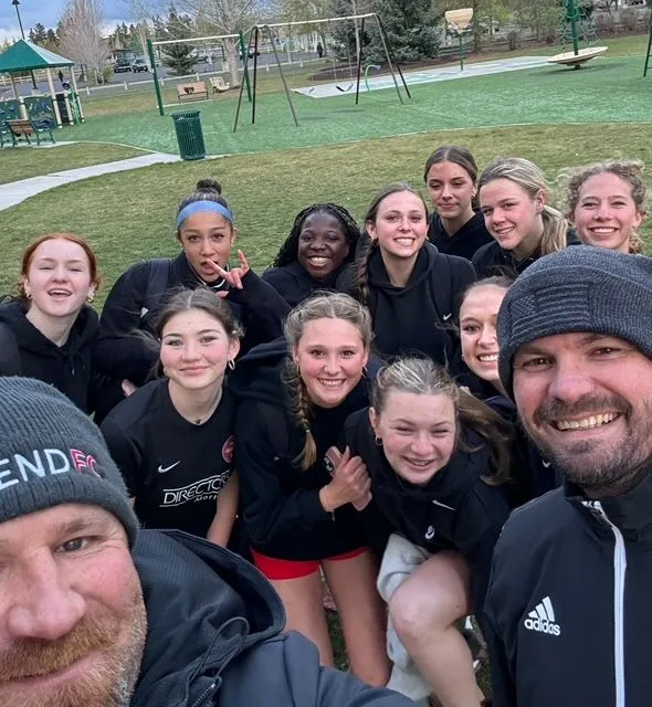 Bend FC girls team with coaches